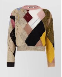 Moschino - Diamond Knit Crew Neck Sweater - Lyst