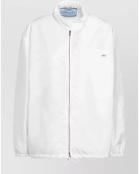 Prada - Jacket High Collar Drawstring Hem Elastic Cuffs - Lyst