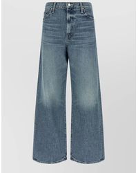 Mother - Cotton Cropped Wide-Leg Jeans - Lyst