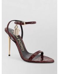 Tom Ford - Leather Padlock Ankle-Strap Sandals - Lyst