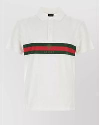 Gucci - Cotton Polo Shirt Striped Collar Short Sleeves - Lyst