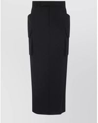 Rick Owens - Virgin Wool High-Rise Cargo Midi Skirt - Lyst