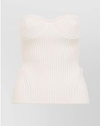 Jean Paul Gaultier - Merino Wool Ribbed Strapless Corset Top - Lyst