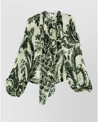 F.R.S For Restless Sleepers - Silk Blouse Floral Print High Neck - Lyst
