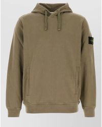 Stone Island - Cotton Hooded Sweatshirt Front Pockets - Lyst