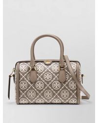 Tory Burch - T Monogram Petite Coated Canvas Barrel Shoulder Bag - Lyst