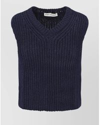 Our Legacy - Sleeveless V-Neck Ribbed Knit Sweater - Lyst