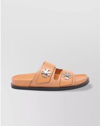 Tory Burch - Leather Slider Sandals - Lyst