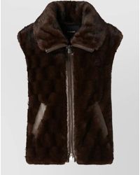 Pinko - Glossinia Aspen High Collar Faux Fur Gilet - Lyst