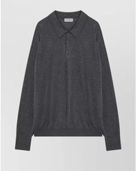 John Smedley - Cotton Polo Shirt With Ribbed Cuffs And Hem - Lyst