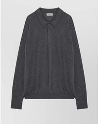 John Smedley - Cotton Polo Shirt With Ribbed Cuffs And Hem - Lyst