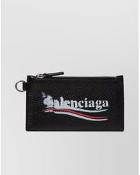 Balenciaga - Leather Logo Print Keychain Wallet - Lyst