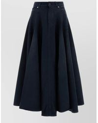 Balenciaga - Flared Denim Skirt Mid Rise Belt Loops - Lyst