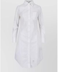 Thom Browne - Long Sleeve Dress Point Collar Chest Pocket - Lyst