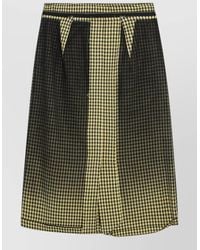 Maison Margiela - Midi Skirt Check Pattern Elastic Waistband Belt Loops - Lyst