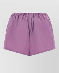 Prada - Cotton Poplin Shorts Featuring Back Front Pockets - Lyst