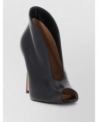 Gianvito Rossi - Lamb Leather Open-Toe Stiletto Ankle Boots - Lyst