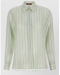 Max Mara - Striped Long Sleeve Shirt Point Collar - Lyst