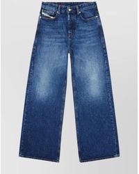 DIESEL - Denim Low-Rise Extra-Long Wide-Leg Jeans - Lyst
