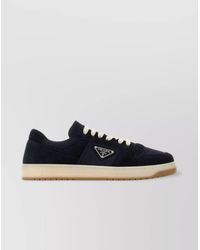 Prada - Canvas And Suede Downtown Sneakers - Lyst