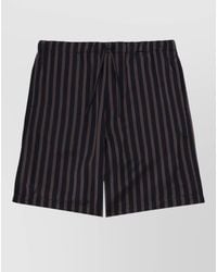 Dries Van Noten - Striped Shorts Elastic Waistband Back Pocket - Lyst