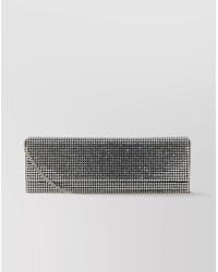 AMINA MUADDI - Paloma Satin Embellished Clutch Bag - Lyst