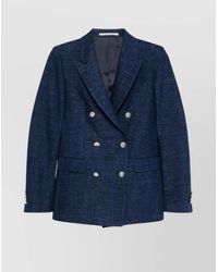 Tagliatore - Double-Breasted Structured Shoulder Jacket With Button Detailing - Lyst