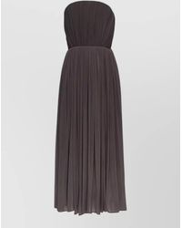 Magda Butrym - Strapless Pleated Midi Dress Fitted Waist - Lyst