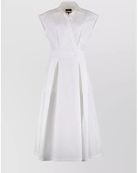 A.P.C. - Poplin Cotton Shirtdress With Flared Hem - Lyst