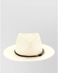 Brunello Cucinelli - Straw Woven Fedora Hat - Lyst