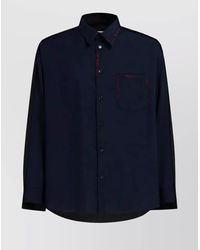 Marni - Long Sleeve Shirt Curved Hem Design - Lyst