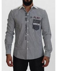 Dolce & Gabbana - Striped Slim Fit Shirt Button Down Collar - Lyst