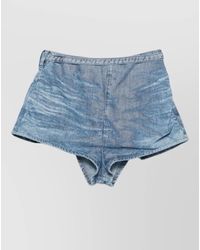 DIESEL - High-Rise Denim Short Shorts - Lyst