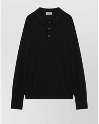 John Smedley - Cotton Polo Shirt With Ribbed Cuffs And Hem - Lyst