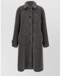 Miu Miu - Teddy Single-Breasted Hooded Coat - Lyst