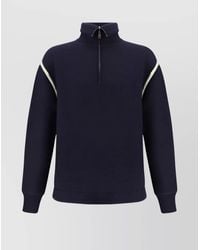 Maison Margiela - Wool Ribbed High-Neck Half-Zip Sweater - Lyst