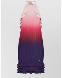 CASABLANCA - Gradient Ruffle Halterneck Mini Dress - Lyst