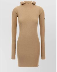 Fendi - Hooded Dress With Fitted Silhouette And Ribbed Texture - Lyst