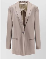 Alysi - Single-Breasted Satin Blazer - Lyst