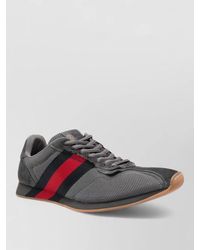 Gucci - Lace Up Low Top Suede Mesh Sneakers - Lyst