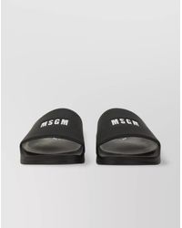 MSGM - Logo Flat Sole Slide Sandal - Lyst