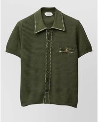 Versace - Knit Shirt Chest Pocket Contrast Stitching - Lyst