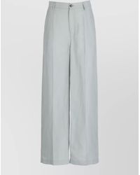 Woolrich - Linen Blend Wide Leg Tailored Pants - Lyst