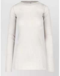 Rick Owens - Long Sleeve Knit Top Round Neck - Lyst