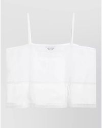 Prada - Sheer Lace Slip Dress Spaghetti Straps - Lyst