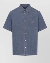 Celine - Cotton Bowling Short Sleeve Denim Shirt - Lyst
