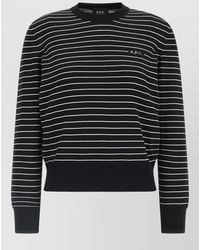 A.P.C. - Striped Cotton Crewneck Sweater - Lyst