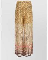 Valentino Garavani - Silk Wide-Leg Trousers - Lyst