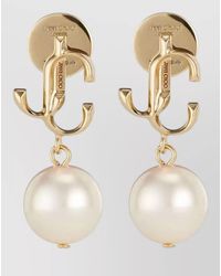 Jimmy Choo - Metal Pearl Stud Earrings - Lyst