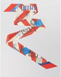 Fendi - Pequin Postcard Silk Double Sided Wrap - Lyst